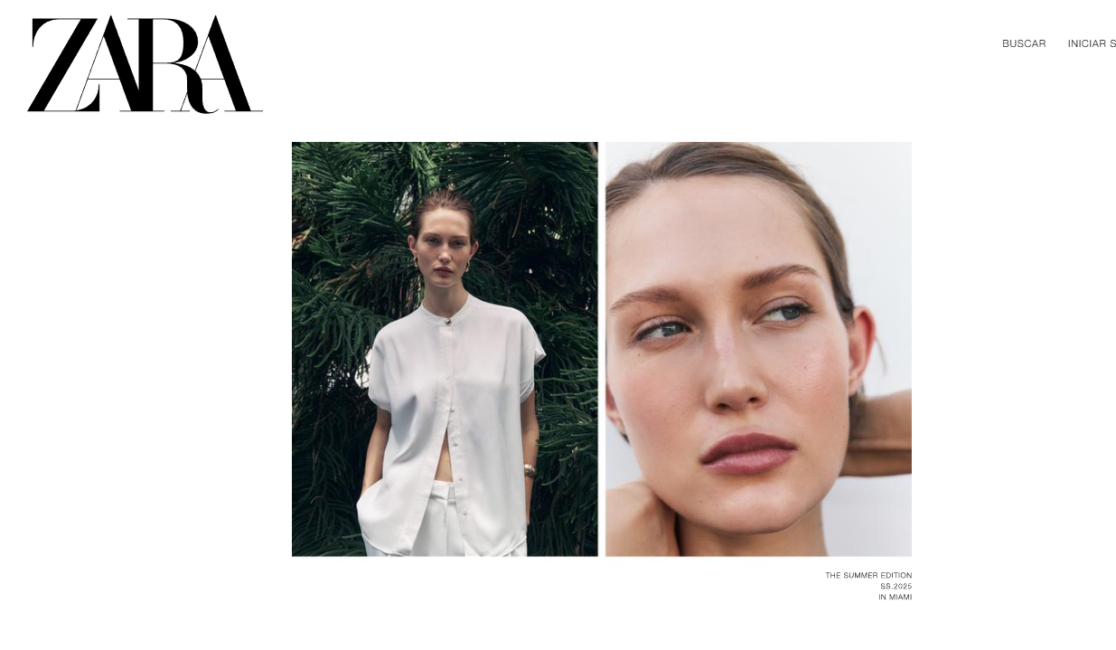 Zara website homepage