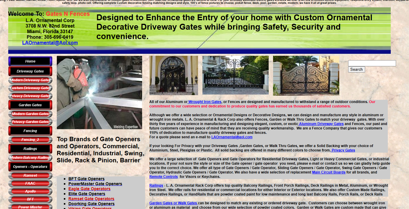 gatesnfences website homepage